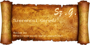 Szerencsi Gergő névjegykártya